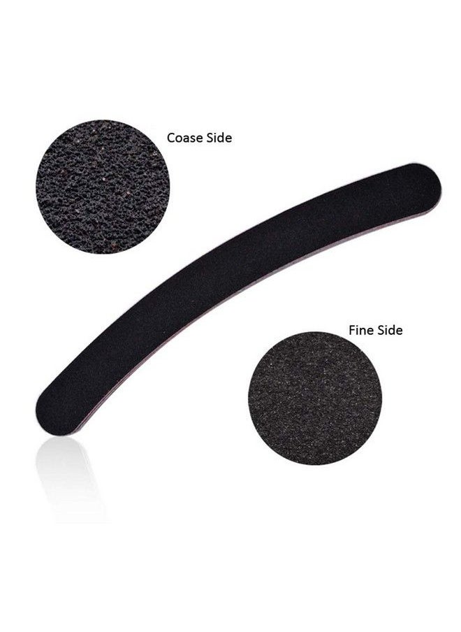ericotry 12Pcs Black Banana Curved Double Sided Nail Files Polish Emery Board Grit Buffering Sanding Art Manicure Buffer Files Nail Art Tools  - Image 4