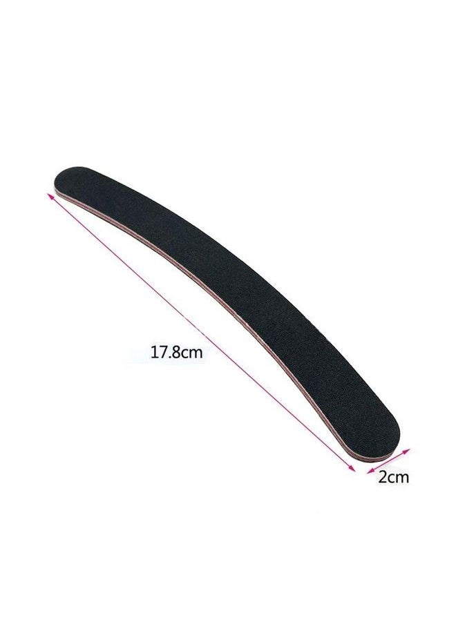 ericotry 12Pcs Black Banana Curved Double Sided Nail Files Polish Emery Board Grit Buffering Sanding Art Manicure Buffer Files Nail Art Tools  - Image 3