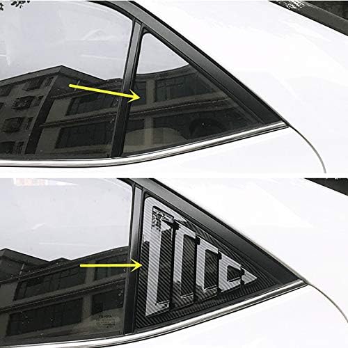 ZiWen Sport Style Gloss Black Carbon Fiber Print Quarter Window Scoops Louvers for Toyota Corolla Sedan 2014 2015 2016 2017 2018 (Carbon Fiber Style) - Image 3