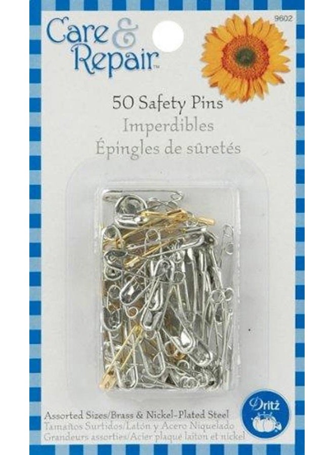 9602D Safety Pins, Assorted, 50-Pack