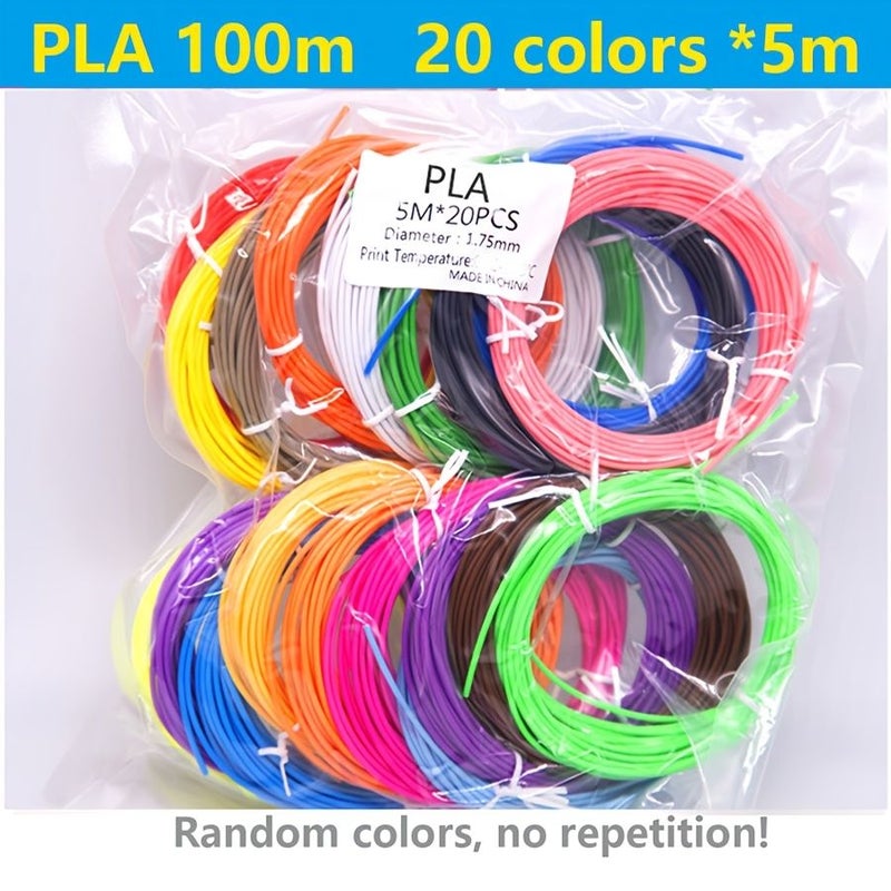 إكسسوارات قلم الطباعة ثلاثية الأبعاد PLA 5 10 20 30 لونًا غير متكرر لامع 5905.51 بوصة للرسم والنمذجة والرسم الإبداعي - Image 5
