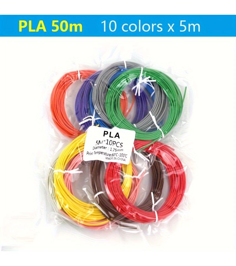 إكسسوارات قلم الطباعة ثلاثية الأبعاد PLA 5 10 20 30 لونًا غير متكرر لامع 5905.51 بوصة للرسم والنمذجة والرسم الإبداعي - Image 3