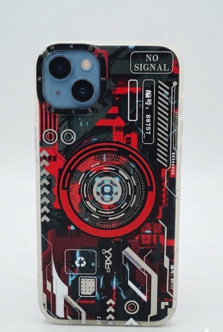 أتش أم سي جراب مغناطيسي بتصميم ميكانيكي متوافق مع iPhone 14 Plus/Max بدون إشارة - Image 1