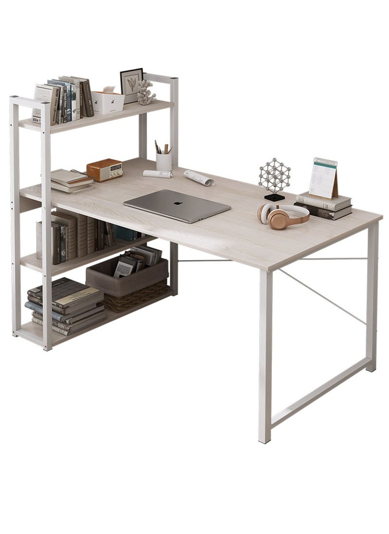 Computer Desk Table with Shelves 4 Tier Study Table with Bookshelf Desk Storage, Reversible Study Table, and Office Corner Desk with Shelves Home Office Desk-Easy Assemble