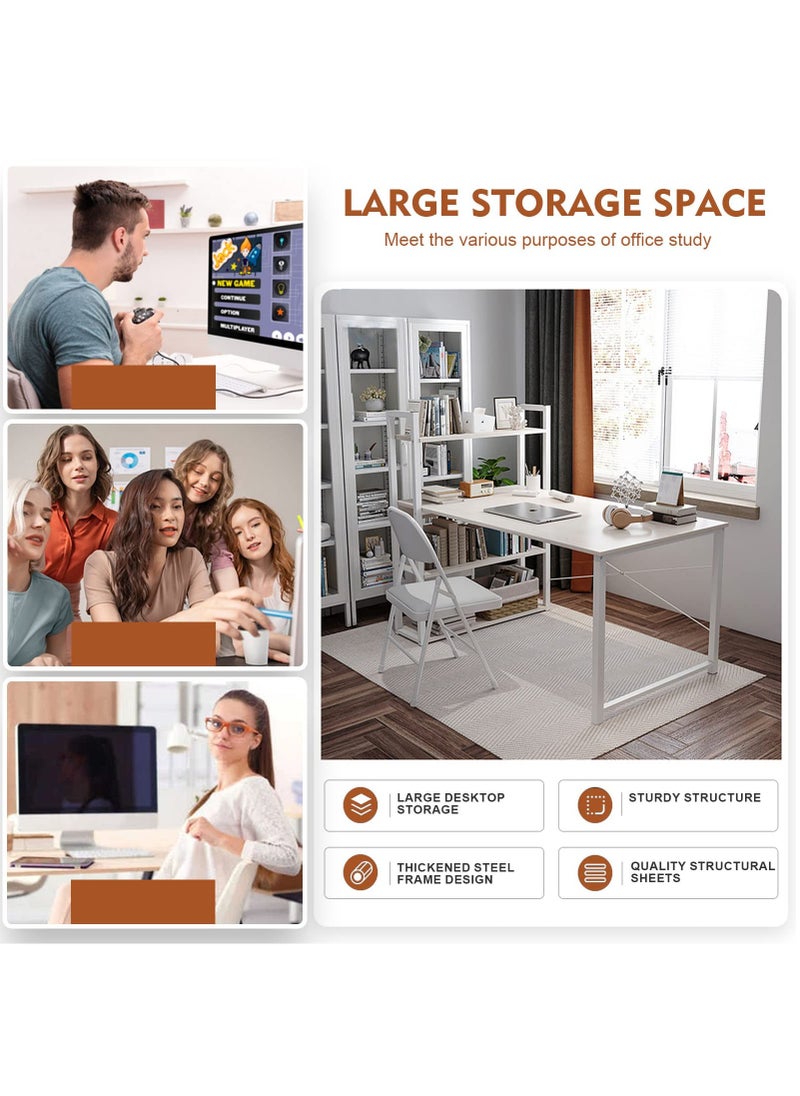 Computer Desk Table with Shelves 4 Tier Study Table with Bookshelf Desk Storage, Reversible Study Table, and Office Corner Desk with Shelves Home Office Desk-Easy Assemble
