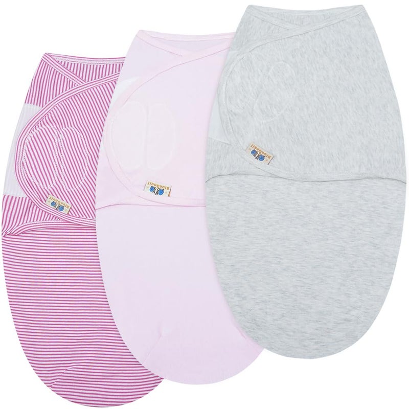 BlueSnail Ultra Soft Newborn Essentials Easy Wrap Swaddle Blankets  Adjustable Baby Cotton Swaddle Wrap (0-3M  8-13lbs  Blue set) - Image 4
