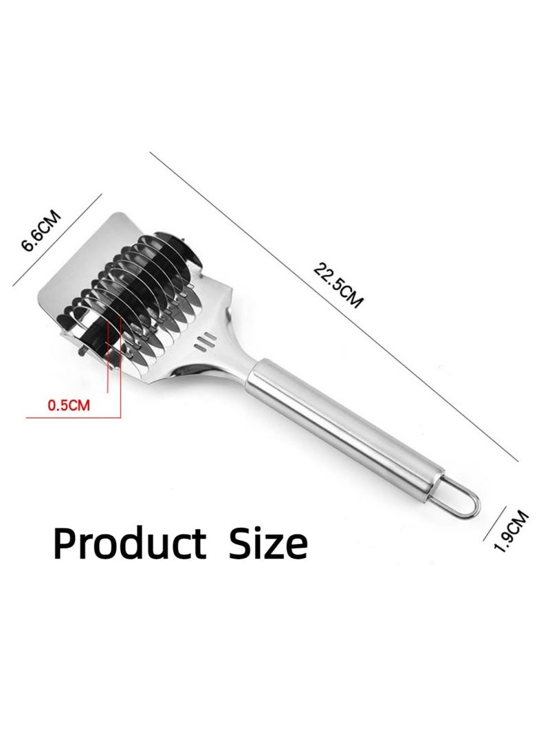 Stainless Steel Pasta Maker - Manual Dough Roller,Noodle Lattice Cutter for Fresh Pasta, Spaghetti, Pizza Dough
