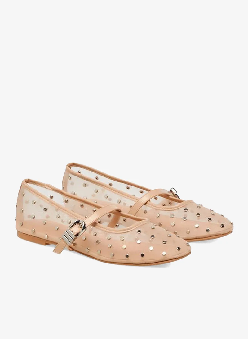 سيليست حذاء باليرينا نسائي بإبزيم مرصع