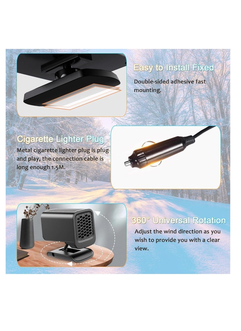 Generic Portable Car Heater 12V 150W - 2 in 1 Heating & Cooling Fan - Fast Heated Defrosting & Defogging for Windshield - Plug into ette Lighter - Compact Design for Car & Truck (Black)  - Image 5