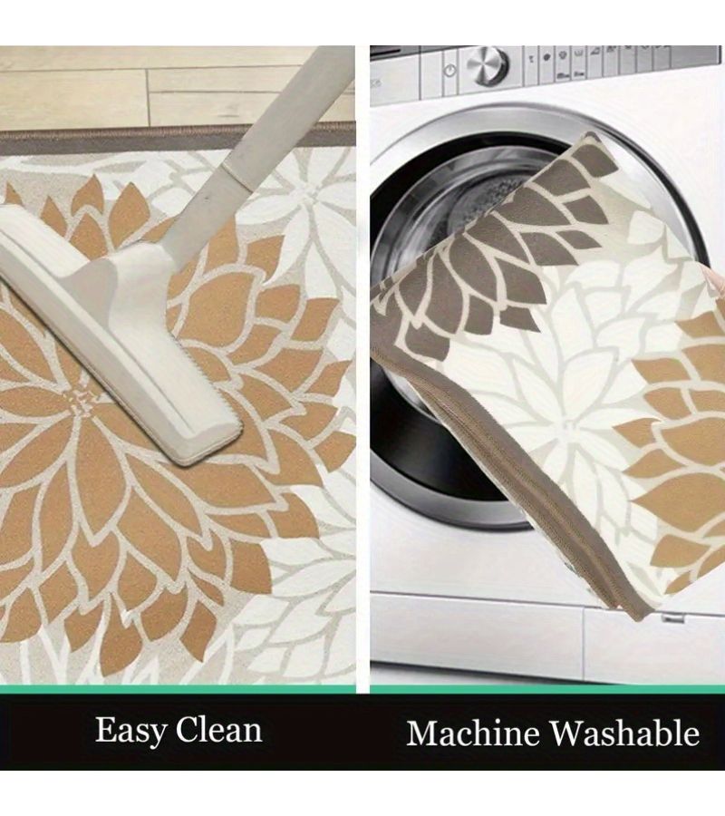 Velvet 1000G 8mm Colorful Irregular Flower Plush Non Slip Soundproof Carpet 19.69 47.24 Inch For Home Bedroom Bedside Living Room Balcony Decorative Rug - Image 4