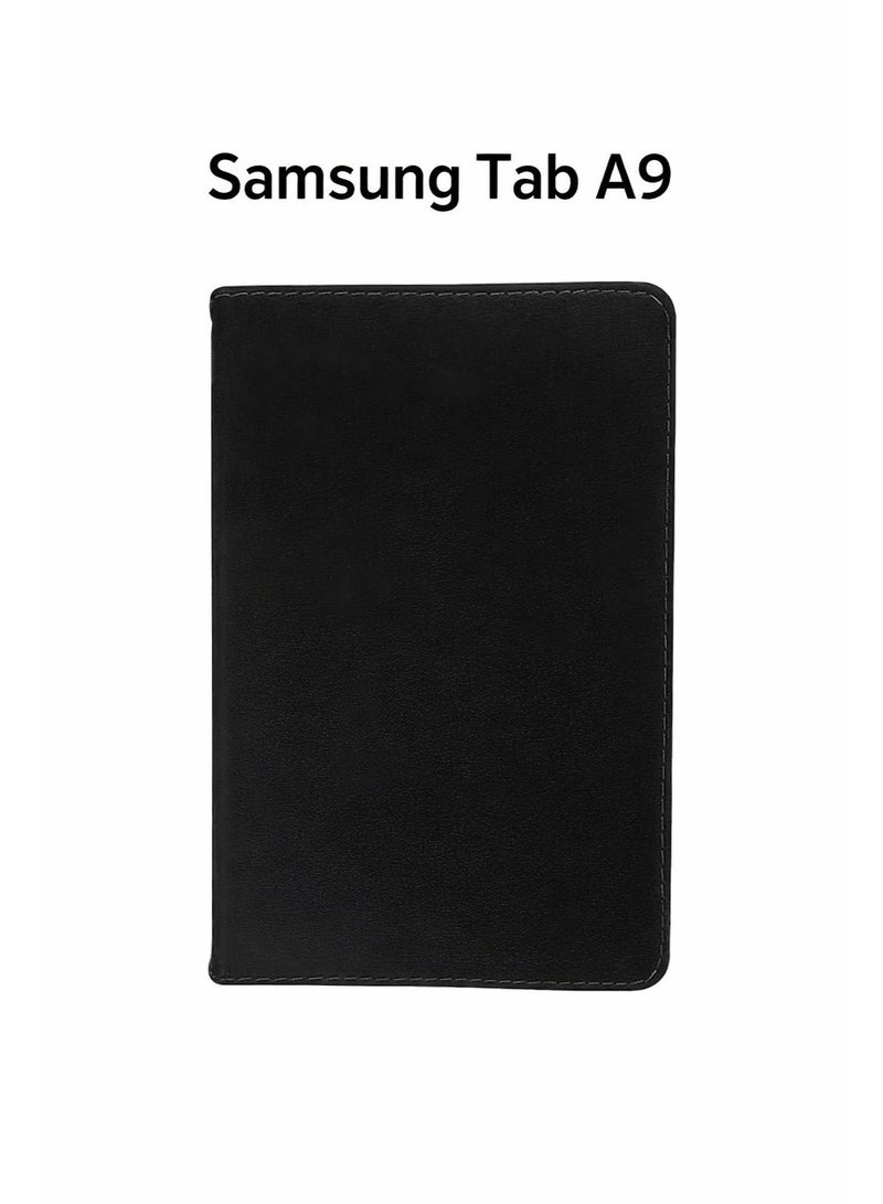 جراب جلد أنيق بحماية كاملة وستاند لتابلت سامسونج تاب A9  – اللون الأسود