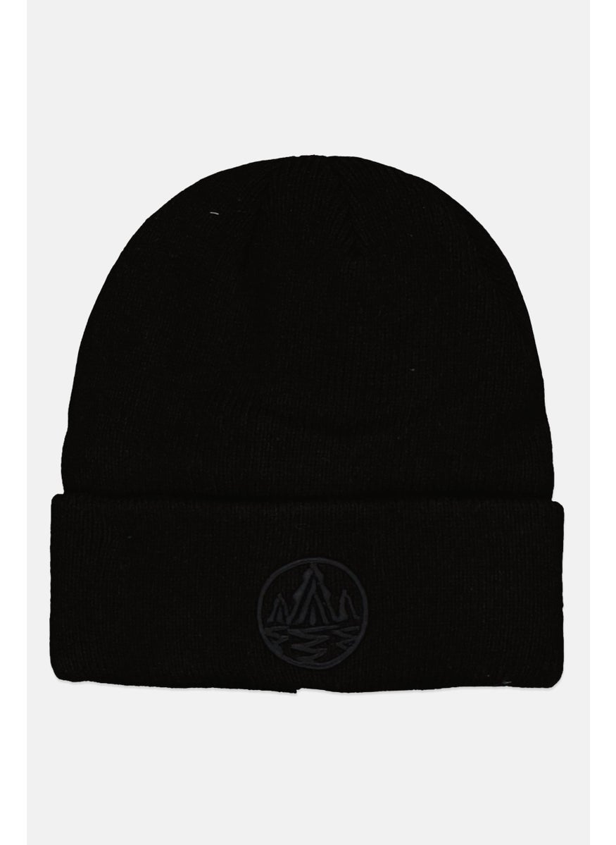 Rainforest Men Embropidered Logo Beanie Hat, Black  - Image 1