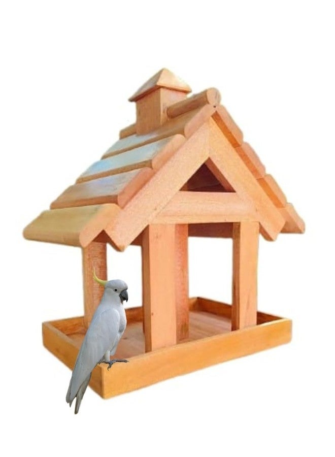 MATHA Industries mahagani Wood Hanging Bird House & Feeder for Gardens. - Image 1