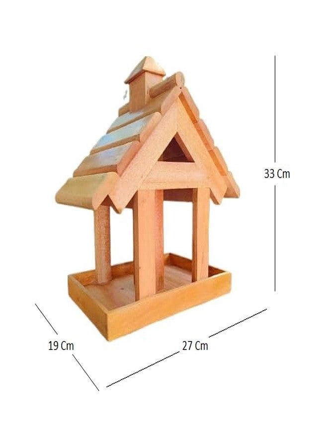 MATHA Industries mahagani Wood Hanging Bird House & Feeder for Gardens. - Image 4