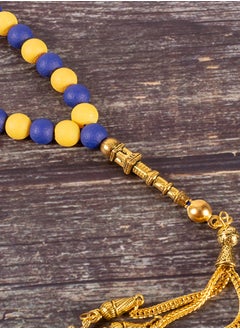 The Black Pearl Accessories Blue & Yellow Alabaster Stone Prayer Bead of 33 Beads  - Image 4