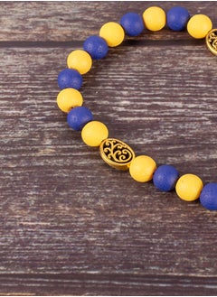 The Black Pearl Accessories Blue & Yellow Alabaster Stone Prayer Bead of 33 Beads  - Image 3