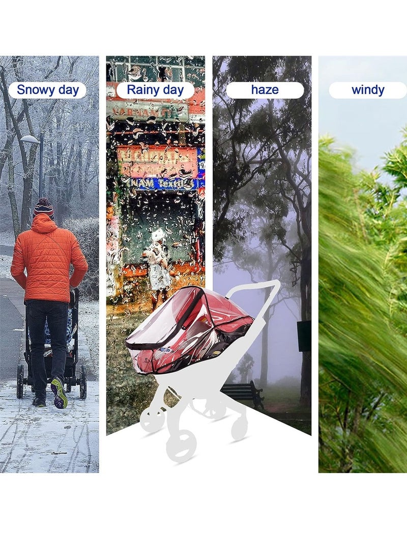 Excefore Baby Car Seat Stroller Rain Cover Car Seat Weather Shield Waterproof Stroller Weather Shield with Easy Access Zipper Baby Carrier Cover Rain Shield Car Seat Accessory - Image 2