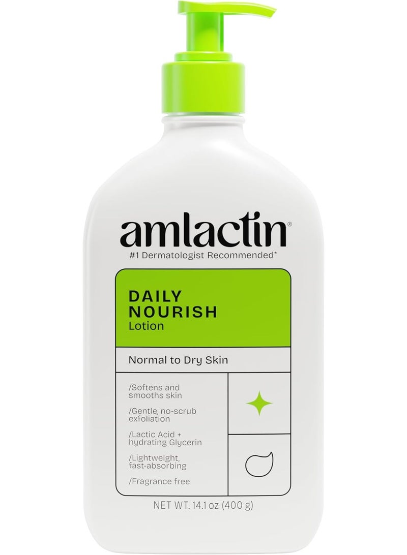 AmLactin Daily Moisturizing Body Lotion, 14.1 Ounce (Pack of 1) Bottle with Pump, Paraben Free - Image 1