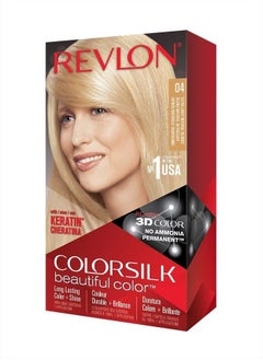 Revlon Permanent Hair Color by Revlon, Permanent Hair Dye, Colorsilk with 100% Gray Coverage, Ammonia-Free, Keratin and Amino Acids, 04 Ultra Light Natural Blonde, 4.4 Oz (Pack of 1)  - Image 1