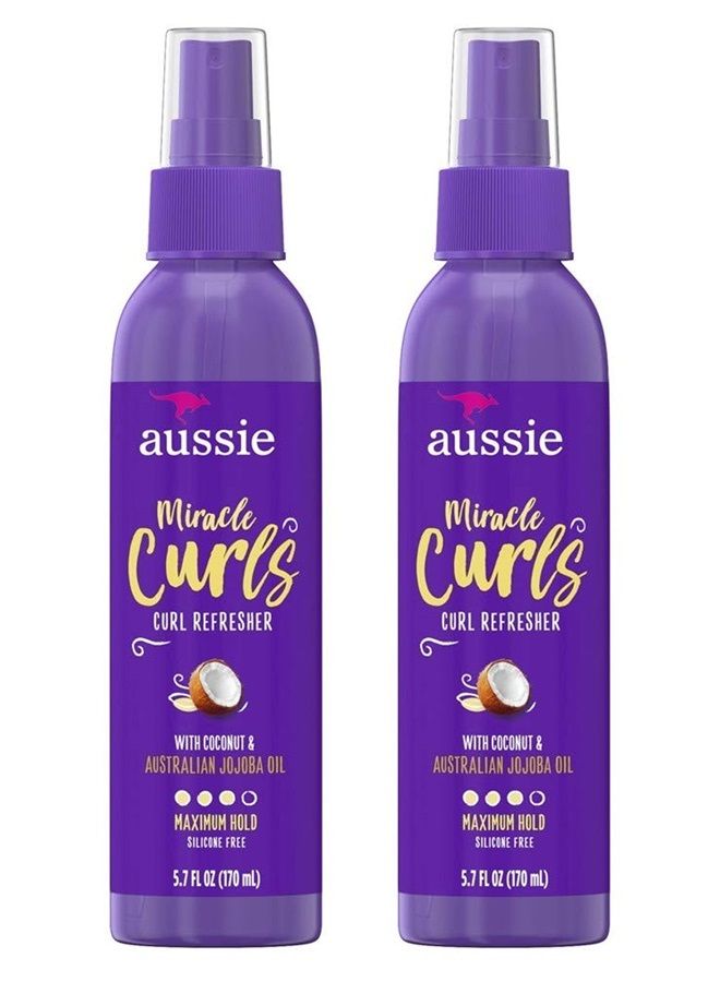 Aussie Miracle Curls Refresher 5.7 Ounce Pump (Maximum Hold) (170ml) (2 Pack)