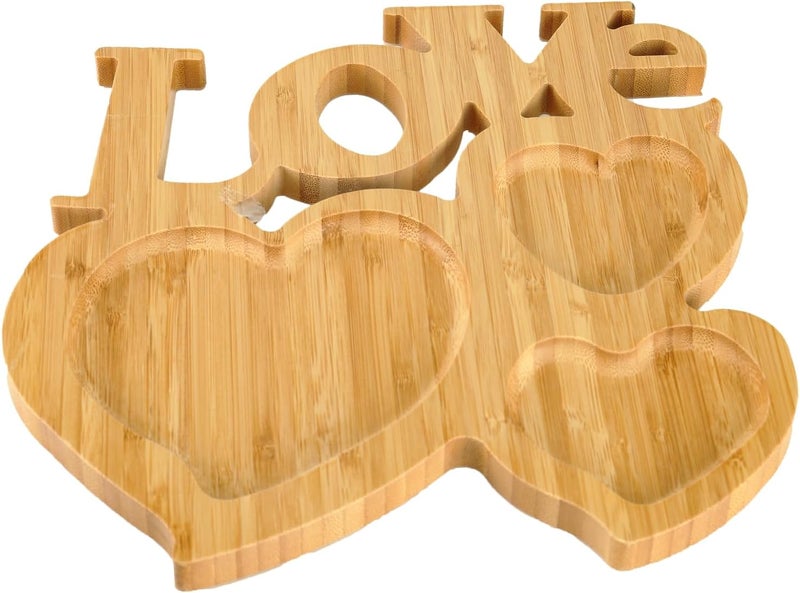 BinaryABC Love Wood Serving Platters Heart Wooden Trays Side Dish Serving TraysMother Day Table Decorations Supplies - Image 2