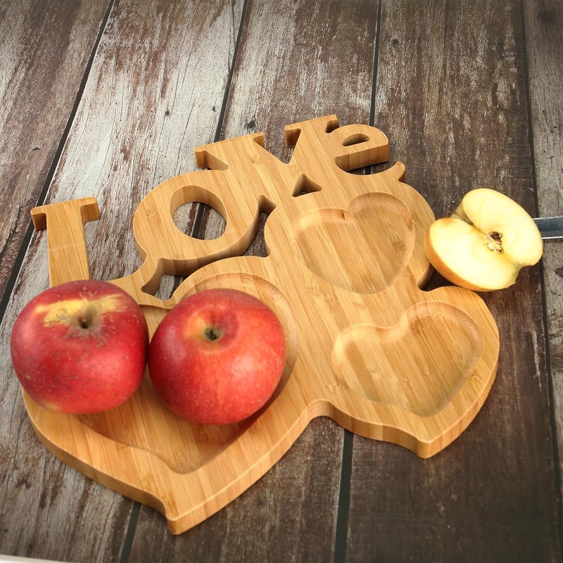BinaryABC Love Wood Serving Platters Heart Wooden Trays Side Dish Serving TraysMother Day Table Decorations Supplies - Image 4
