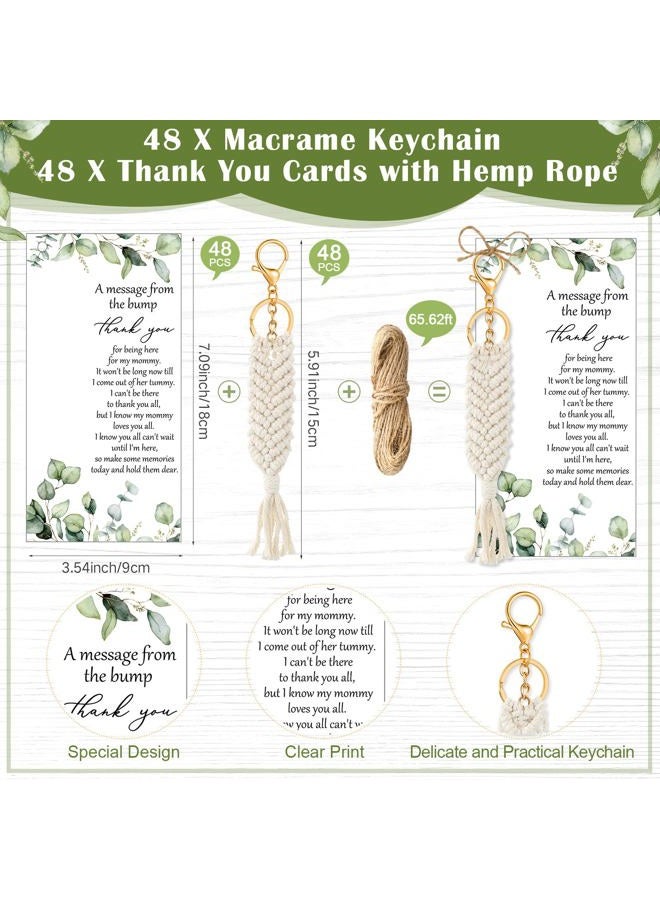 Ecation 48 Sets Baby Shower Favors for Guests Boho Macrame Keychains Bulk Crochet Tassel Key Ring with Cards for Birthday Party Gifts (Boho) - Image 2