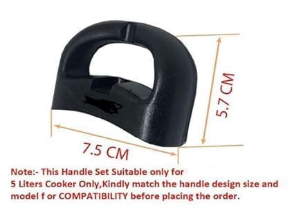 DAILY VRK Pressure Cooker Side Handle with Screws, Bakelite, Black, Spare Parts - Image 2
