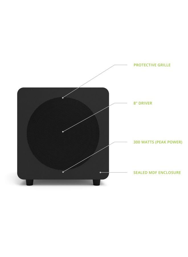 Kanto SUB8 8-inch Sealed Powered Subwoofer (Matte Black) - Image 3