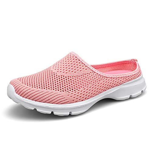 ChicWind Womens Garden Clogs Slip-on Backless Sneaker Mules Shoes Pink 5 - Image 1