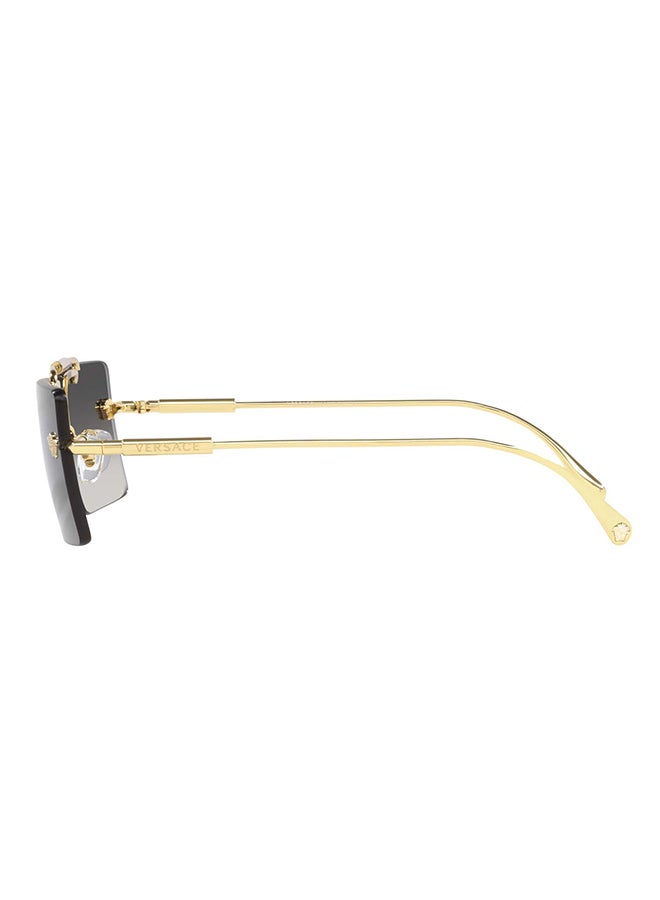 VERSACE Women VE2245 10028G Rimless Rectangular Sunglasses - Lens Size: 60 mm - Image 3