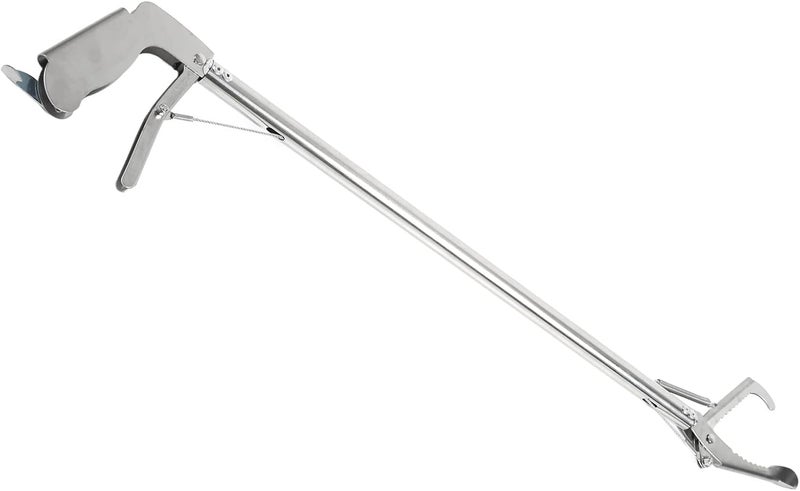 Aquarium Tweezers 30in Long Reach Tongs for Fish Tank Cleaning, Crab and Seafood Handling, Stainless Steel Construction (Bend Clip) - Image 1