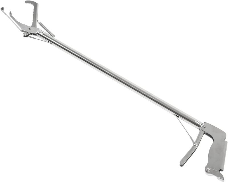 Aquarium Tweezers 30in Long Reach Tongs for Fish Tank Cleaning, Crab and Seafood Handling, Stainless Steel Construction (Bend Clip) - Image 2