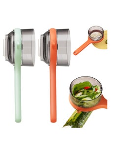 Excefore Peeler with Storage Box, 2 Pcs Professional Storage Bucket Peeler with Easy Grip Ergonomic Handle Ultra Sharp Stainless Steel Blades, Multifunctional Double Sided Stainless Steel Blade Peeler  - Image 1