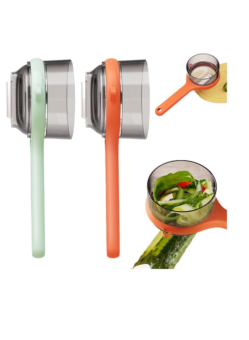 Excefore Peeler with Storage Box, 2 Pcs Professional Storage Bucket Peeler with Easy Grip Ergonomic Handle Ultra Sharp Stainless Steel Blades, Multifunctional Double Sided Stainless Steel Blade Peeler  - Image 1