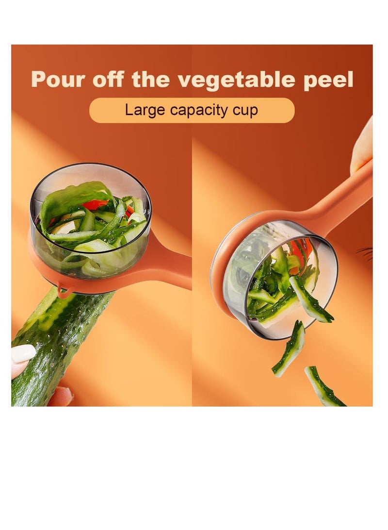 Excefore Peeler with Storage Box, 2 Pcs Professional Storage Bucket Peeler with Easy Grip Ergonomic Handle Ultra Sharp Stainless Steel Blades, Multifunctional Double Sided Stainless Steel Blade Peeler  - Image 3