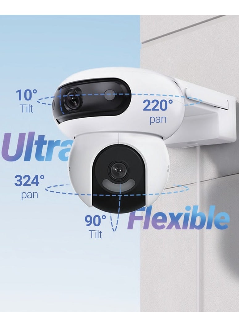 EZVIZ H90 Dual 2K+ Dual-Lens Pan & Tilt Wi-Fi Camera with 360° Coverage, 2K+ Resolution (2880×1620), AI Human & Vehicle Detection, Auto Smart Tracking, 30m IR Night Vision, Two-Way Audio, Cloud & MicroSD Storage (Up to 512GB), IP65 Weatherproof, H.265 Compression, Smart Integration with Google Assistant & Amazon Alexa | CS-H90-R100-8H44WKFL - Image 2