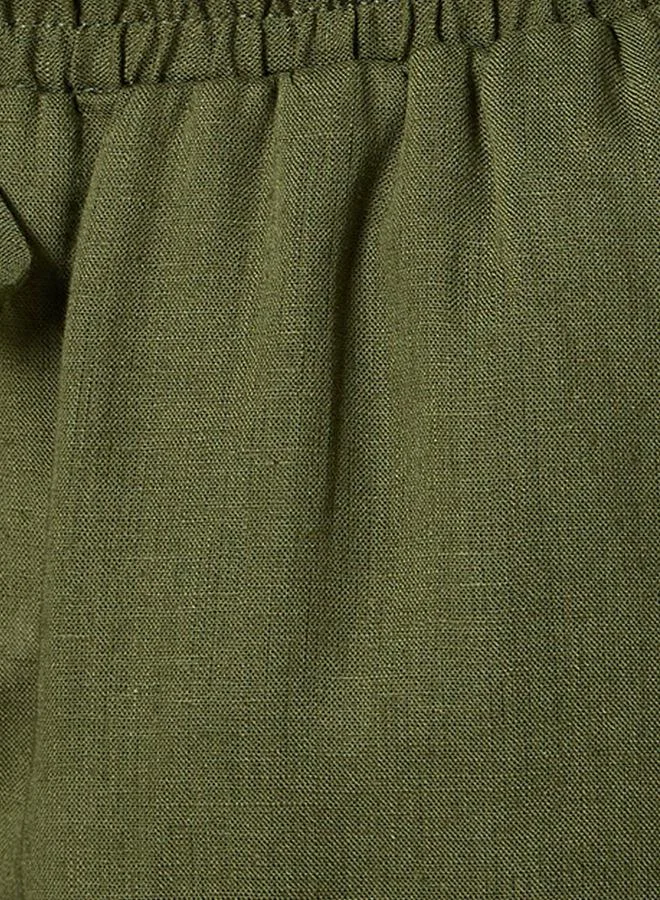 سبلاش فيڤ Basic Relaxed Fit Mid Rise Linen Blend Wide Leg Trousers