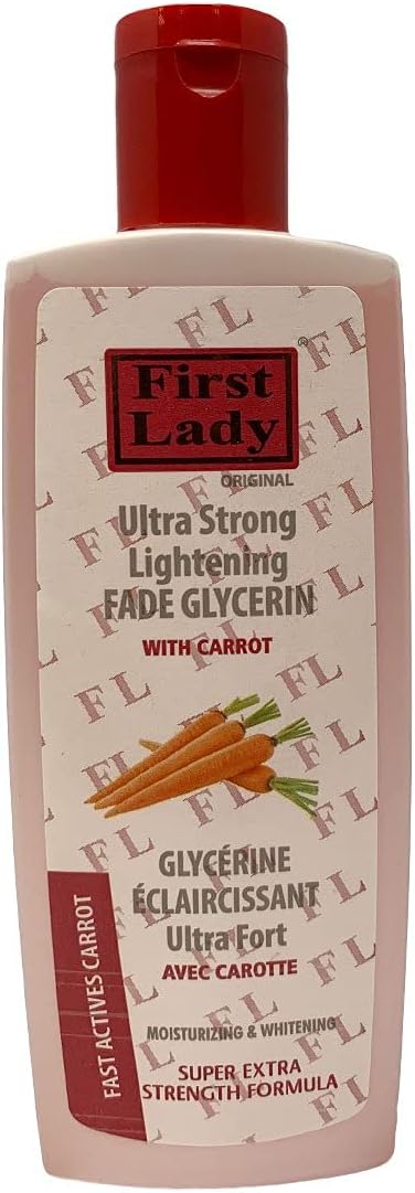 First Lady Ultra Strong Skin Brightening Fade Glycerin 200ml with Carrot oil Kojic Acid for dark spots pigmentation melanin