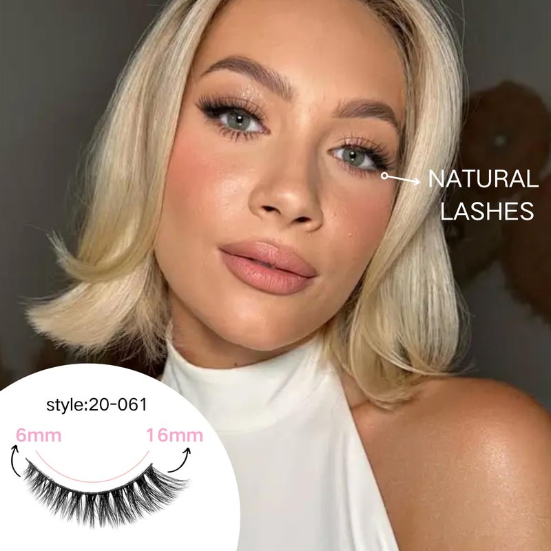 Azenlo False Eyelashes 20 Pairs Wispy Lashes Faux Mink Lashes 14mm 3D Fluffy Cat Eye Lashes ï¼ˆstyle 20-061) - Image 2