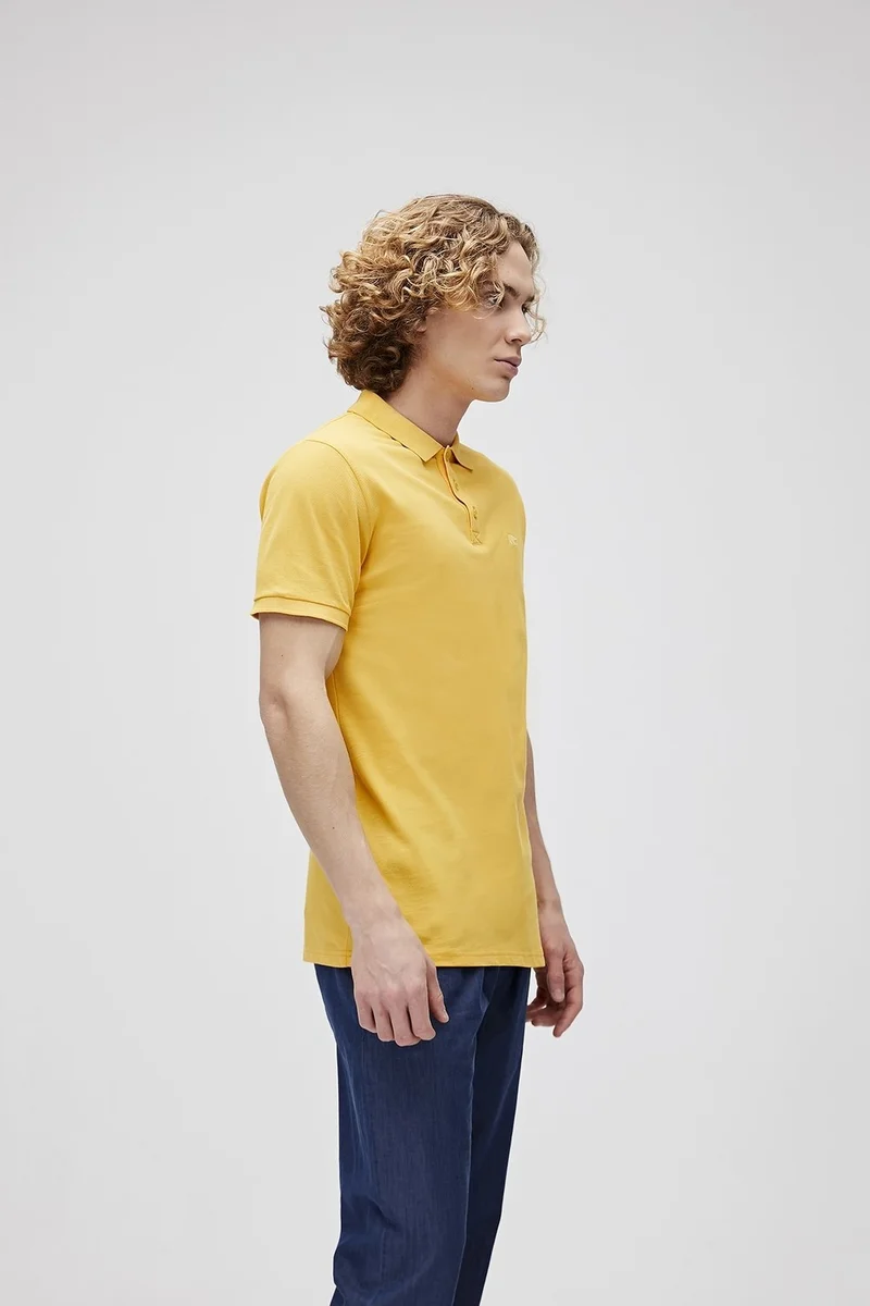 Bad Bear Men's Mustard Polo Neck T-Shirt Stark Polo Os
