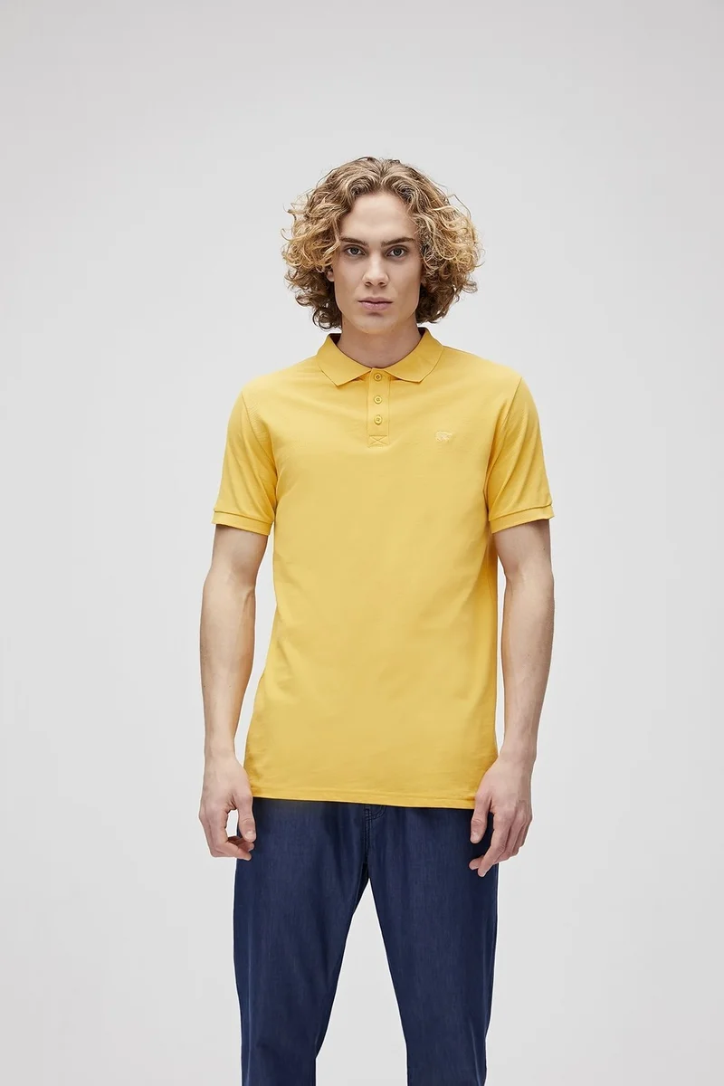 Bad Bear Men's Mustard Polo Neck T-Shirt Stark Polo Os