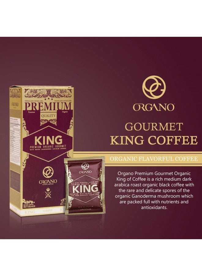 ORGANO Organo Gold King Of Coffee Organic Premium Ganoderma Lucidum U.S.A. Packaging (1 Box) - Image 1