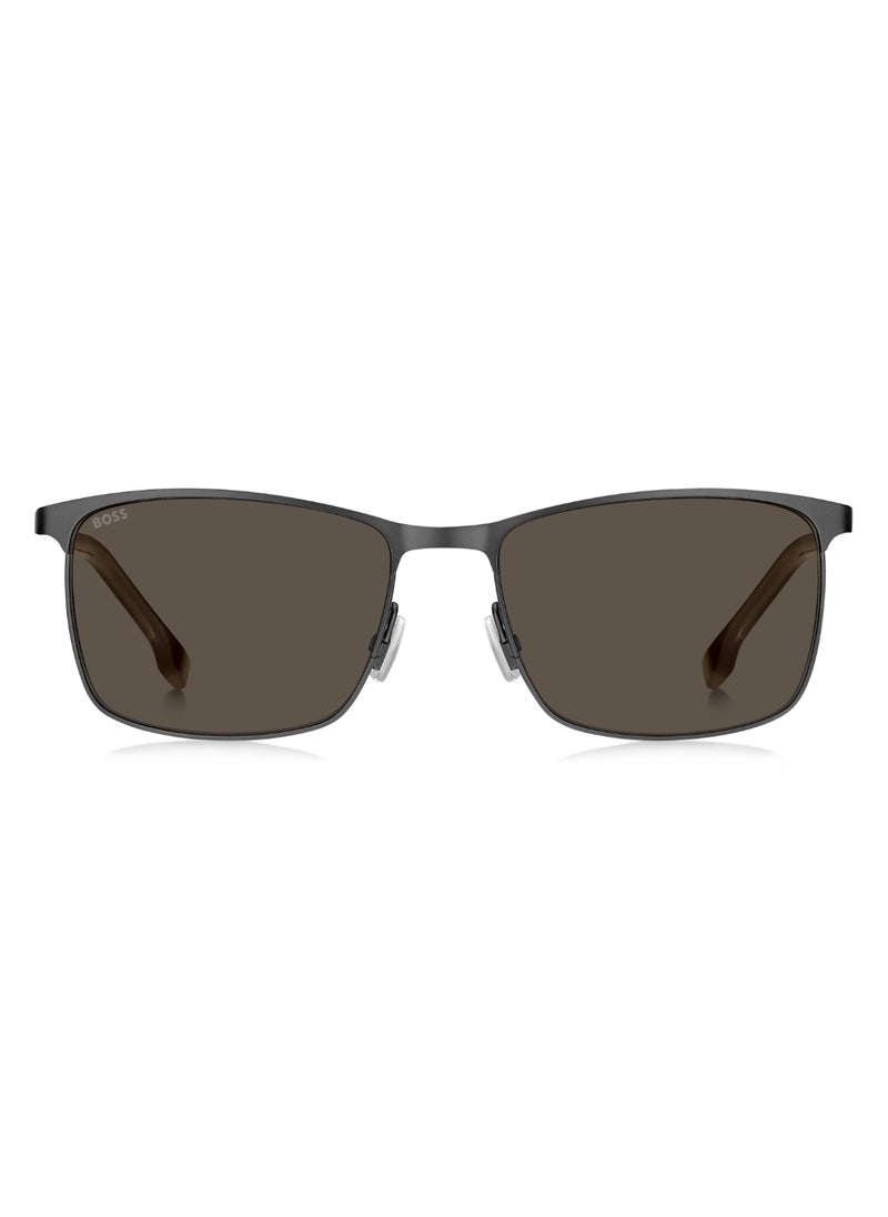 HUGO BOSS Men's UV Protection Rectangular Shape Stainless Steel Sunglasses BOSS 1635/S BROWN 42 - Lens Size: 41.8 Mm - Mt Dk Rut  - Image 3