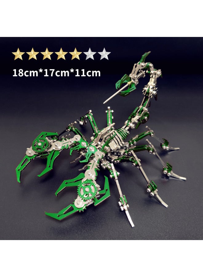 Steel Warcraft Scorpion King Color Scorpion Scorpion Three-dimensional Puzzle Metal Assembled Mechanical Insects Children's Educational Toys-Color:Green Scorpion Diy - Image 1