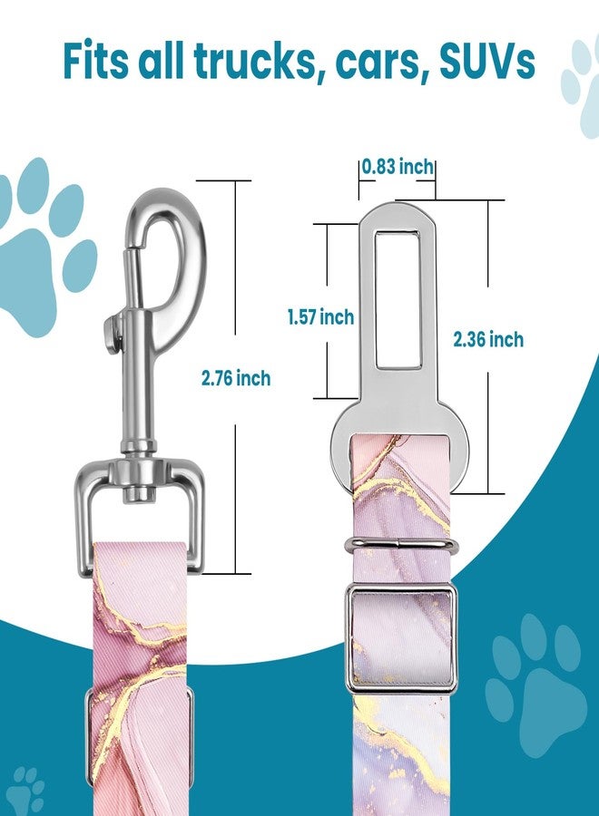 HCYPCV Adjustable pet cat and Dog car seat Belt，The Lanyard is Flexible and Adjustable from 20 to 33 inches (Pink Marble) - Image 5