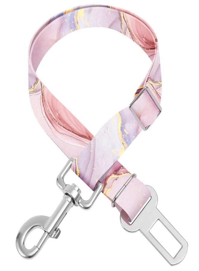HCYPCV Adjustable pet cat and Dog car seat Belt，The Lanyard is Flexible and Adjustable from 20 to 33 inches (Pink Marble) - Image 1