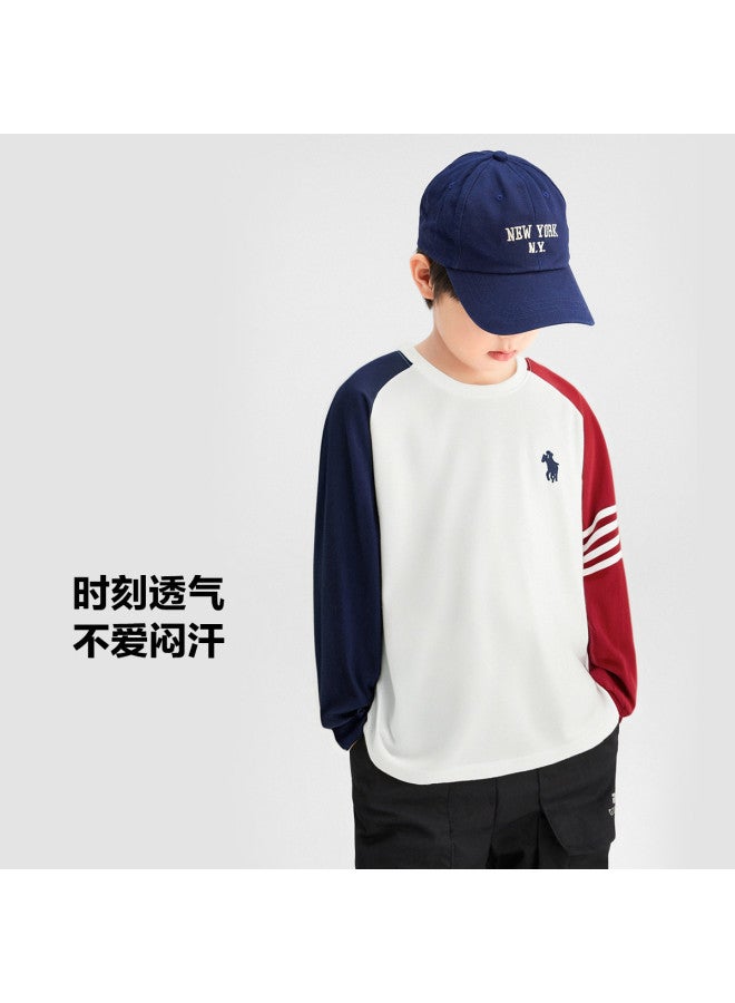 Zuoxi Boys' Long Sleeve Cotton T-shirt | Spring/autumn Base Layer | Kids' Hoodie | Stylish Loose Top | Big Boys' Clothing - Image 3