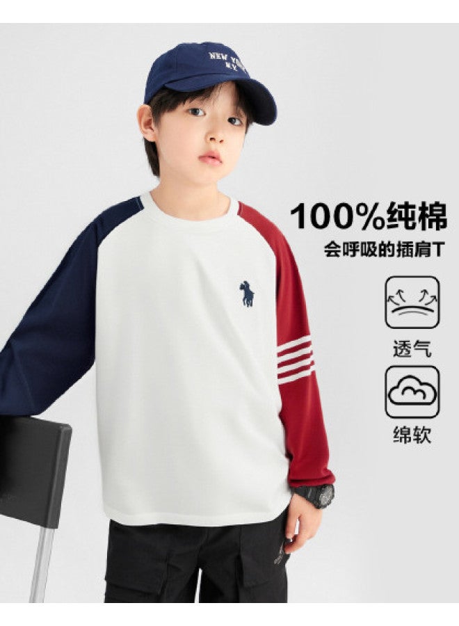 Zuoxi Boys' Long Sleeve Cotton T-shirt | Spring/autumn Base Layer | Kids' Hoodie | Stylish Loose Top | Big Boys' Clothing - Image 1