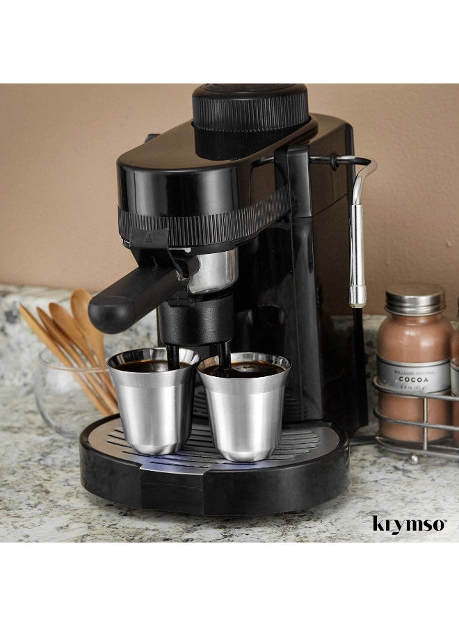 KRYMSO 80ml Espresso Cups, Double Wall Vacuum Insulted Stainless Steel Coffee Cup Set for Espresso, Turkish Coffee, Arabian Coffee and Tea, 2 Pack - Image 2